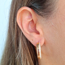 Argola Click Banhada com Zircônias