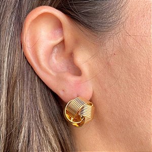 Brinco Contemporâneo Elegante Banhado