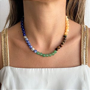 Colar Chakras em Pedras Naturais 8 mm