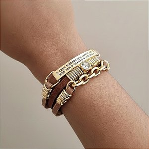 Pulseira Marrom Fecho Imã São Bento