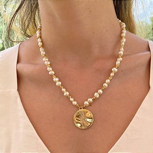 Colar Nossa Senhora Pérolas