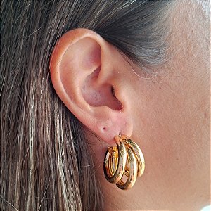 Argola Tripla Banhada G