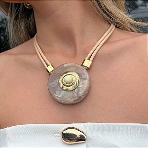 Colar Resina Circular Nude
