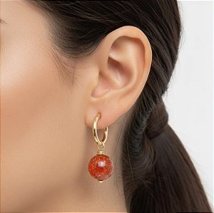 Brinco Argola Cristal Bombardeado