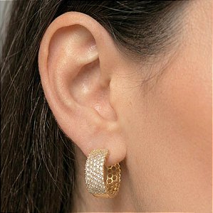 Brinco Argola Click e Zircônias