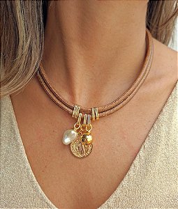 Colar Curto São Bento Marrom