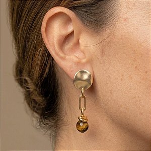 Brinco Banhado Olho de Tigre