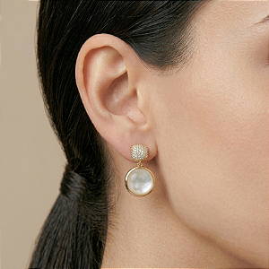 Brinco Zircônias e Olho de Gato