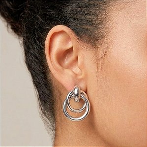 Brinco Prateado Circular