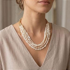 Maxi Colar Pérolas estilo Boho