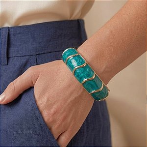 Bracelete Verde Cromado