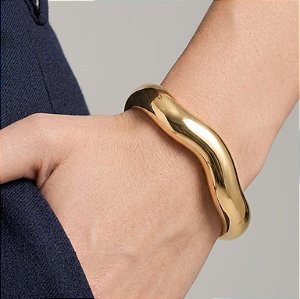 Bracelete Cromado Assimétrico