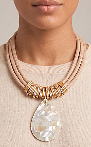 Maxi Colar Nude Abalone