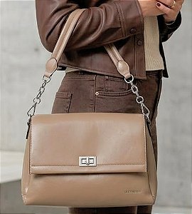 Bolsa Média Nude e Prata