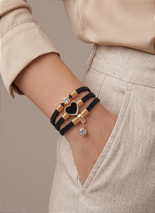Pulseira Camurça Black e Fecho Imã