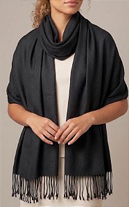 Echarpe Cachecol Lenço Preto