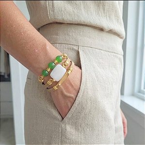 Pulseira Pedras Naturais e Fecho de Imã