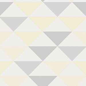 Papel de Parede Adesivo Triângulos Cinza e Amarelo