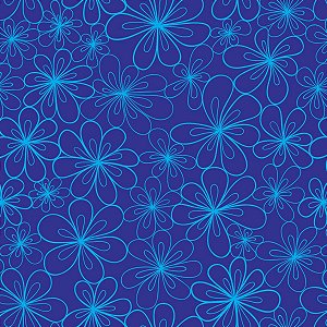 Papel de Parede Adesivo Floral Azul
