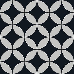 Papel de Parede Geométrico Círculos Preto e Prata, Cubic