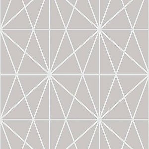 Papel de Parede Geométrico Linhas Cinza Claro, Cubic