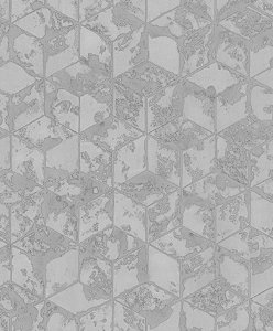 Papel de Parede 3D Geométrico Cinza, Reflets