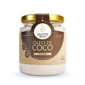 OLEO DE COCO EXTRA VIRGEM DE POLPA 200ML SANTO OLEO