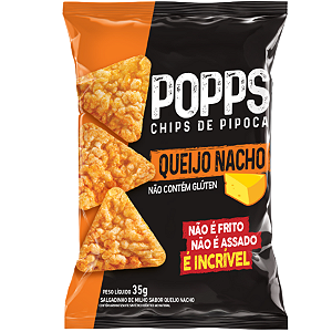 CHIPS POPPS QUEIJO NACHO 35G ROOTS TO GO