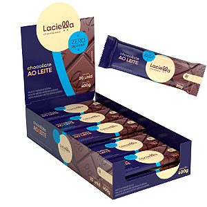 BARRA CHOCO AO LEITE ZERO ACUCAR 20 X 20G LACIELLA