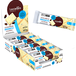 BARRA CHOCO BRANCO COOKIES'N CREAM ZERO 20 X 20G LACIELLA