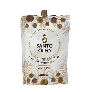 OLEO DE COCO EXTRAVIRGEM DA POLPA POUCH 400ML SANTO OLEO