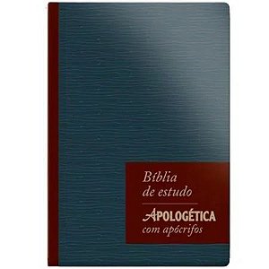 Biblia de Estudo Apologetica Com Apocrifos Capa Luxo Azul e Marrom