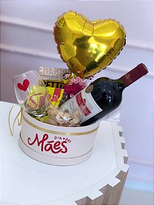 Cesta com vinho modelo dia das mães - Código 0234