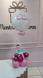 Arranjo de balões de mesa modelo boneca Metto seja bem vinda  - Código 0294