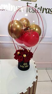 Cesta Mini com flores naturais e Ferrero Rocher  - Código 0295