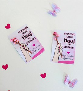 Card com mini buquê de flores para sempre vivas - Código 0301