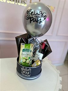 Cesta com taça de vinho - Código 0382