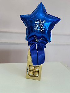 Ferrero Rocher com 8 Unidades com Balão Personalizado  - Código 0498