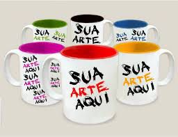 Caneca de Porcelana Interior Colorido 325ml - 0065
