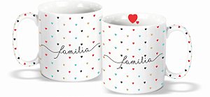 CANECA COM CORAÇÕES 300ML - FAMÍLIA (unidade)