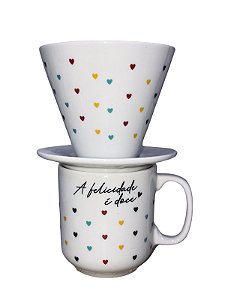 KIT COADOR + CANECA - A FELICIDADE É DOCE