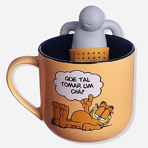 CANECA 350ML COM INFUSOR P/ CHA GARFIELD