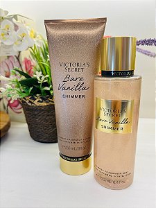 KIT BODY SPLASH + CREME VICTORIA'S SECRET - BARE VANILLA SHIMMER BRILHO