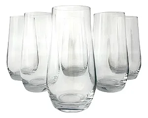 Jogo 6 Copos Vidro 550ml Long Drink Suco Água One Fracalanza