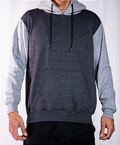 Blusa de Moletom Grafite e Cinza