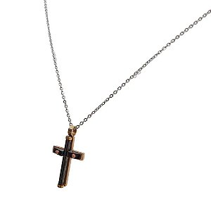 Corrente aço cartier com cruz IPR IPB