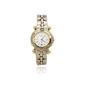 Relógio Feller suíço feminino FLD6013826 pulseira aço/couro
