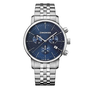 Relógio Wenger masculino urban classic chrono azul 01.1743.105