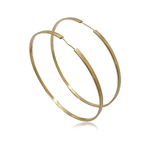 Brinco ouro 18k argola redonda 4,7cm