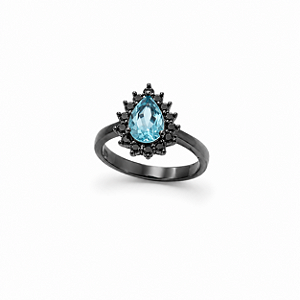 Anel Prata 925 com Gota Turmalina